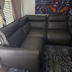 Trenton Graphite Leather sectional