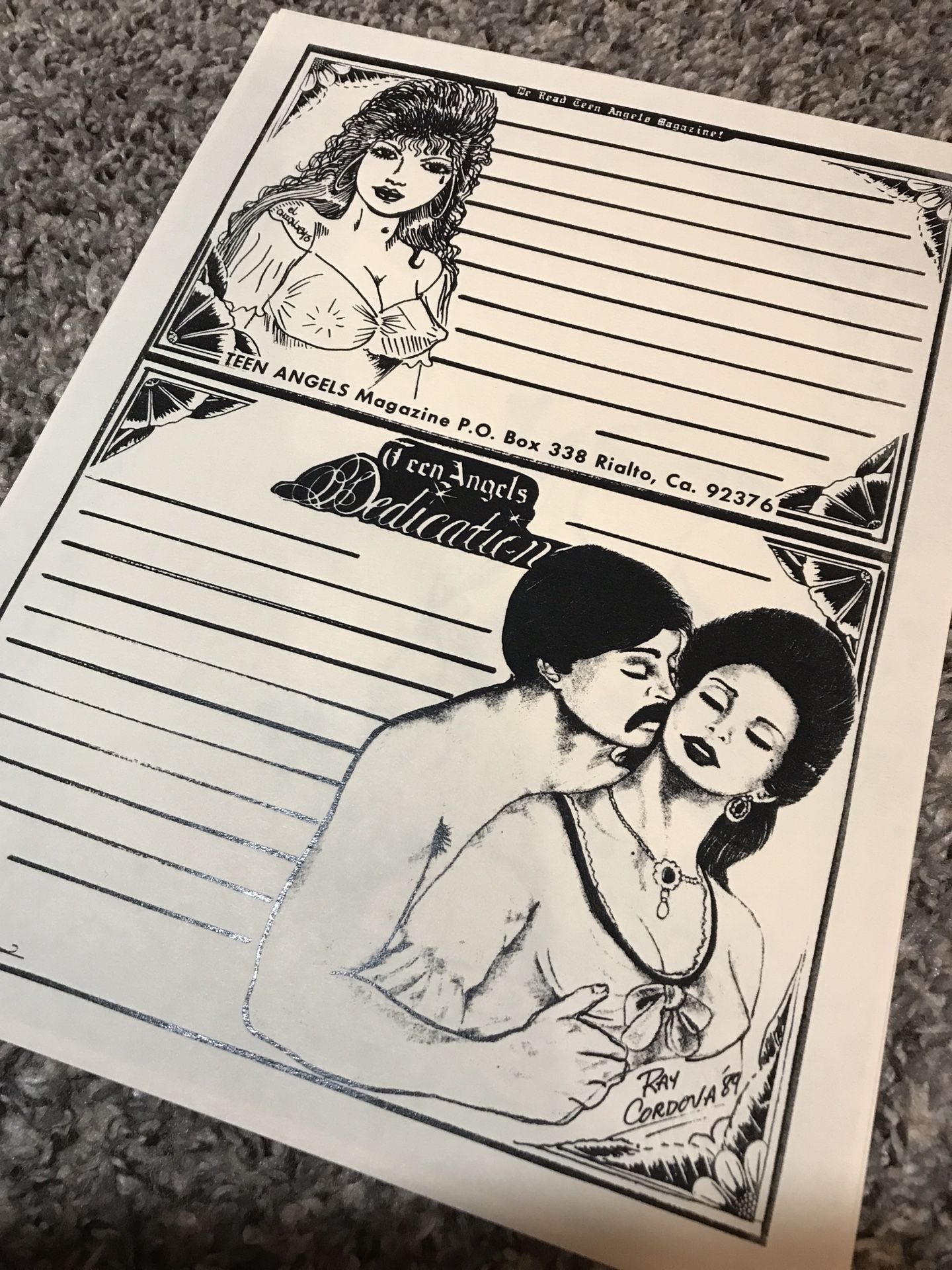 Teen Angels Magazine Official Stationary Art