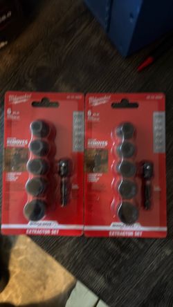 Milwaukee 6pcs impact extractor set grips and REMOVES DAMAGED NUTS AND BOLTS 1/4” 5/16” 3/8” 7/16” 1/2”