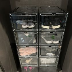 Clear Shoebox Display orgaznizer Set Of 10