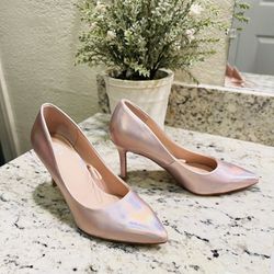 6 holographic pink heels 