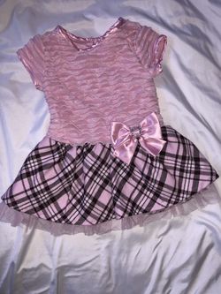 Party dress ( pink & brown plaid dress )