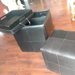 Tray Storage Set Ottoman 