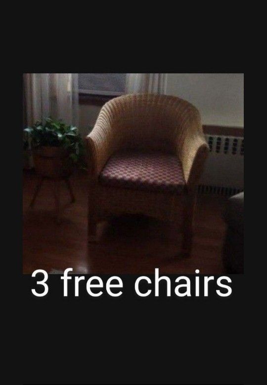 Three Real Wicker Chairs