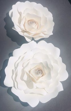 2Pcs Paper Flower Backdrop Wall Large and X large Rose Flowers Wedding Party Decor( handmade)
