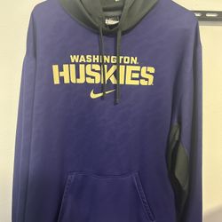 Mens Washington Huskies Nike Therma Fit Hoodie XXL 2XL Used 