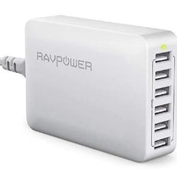 RAVPower 60W 12A 6-Port Desktop Charger White