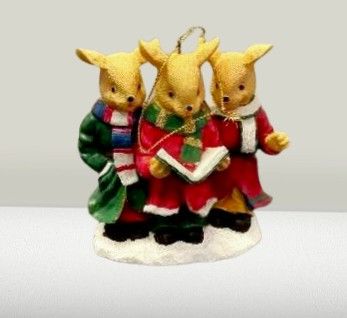 Vintage Collectable Singining Mice Ornament Figurine Decor Holiday