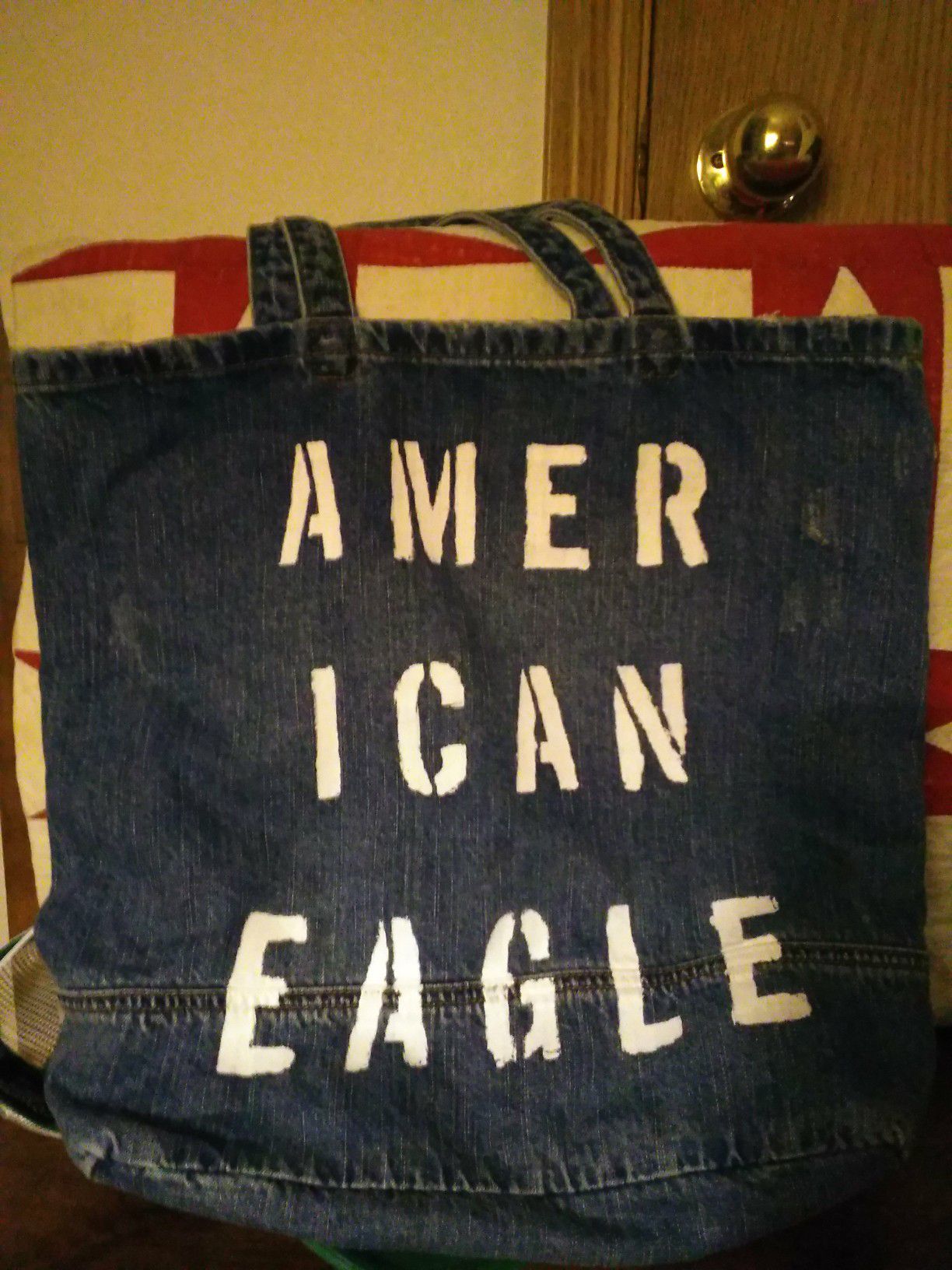 American Eagle denim tote bag