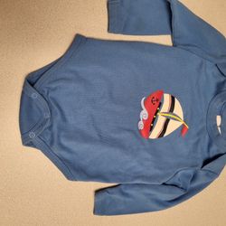 Boys 18 months Baby UR It sailboat blue long sleeve onesie Lot U