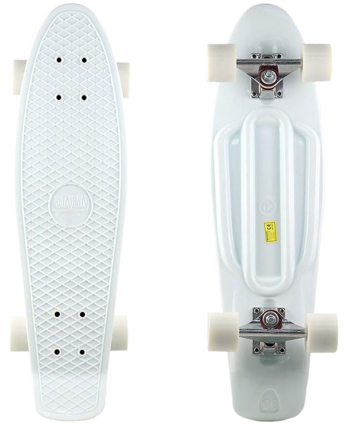 DinBin Pennyboard Complete Highly Flexible Plastic Cruiser Nickel Board 27 Inch Skateboards for Teens or Professional High Rebound PU Wheels