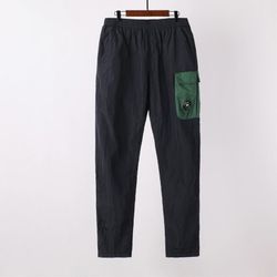 Cp Company Dark Grey Work Pants With Green Pockets
