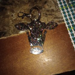 Hand Crafted Resin Cow Key Chain