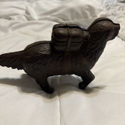 1900s Iron Spaniel With Package Bank. $50.00
