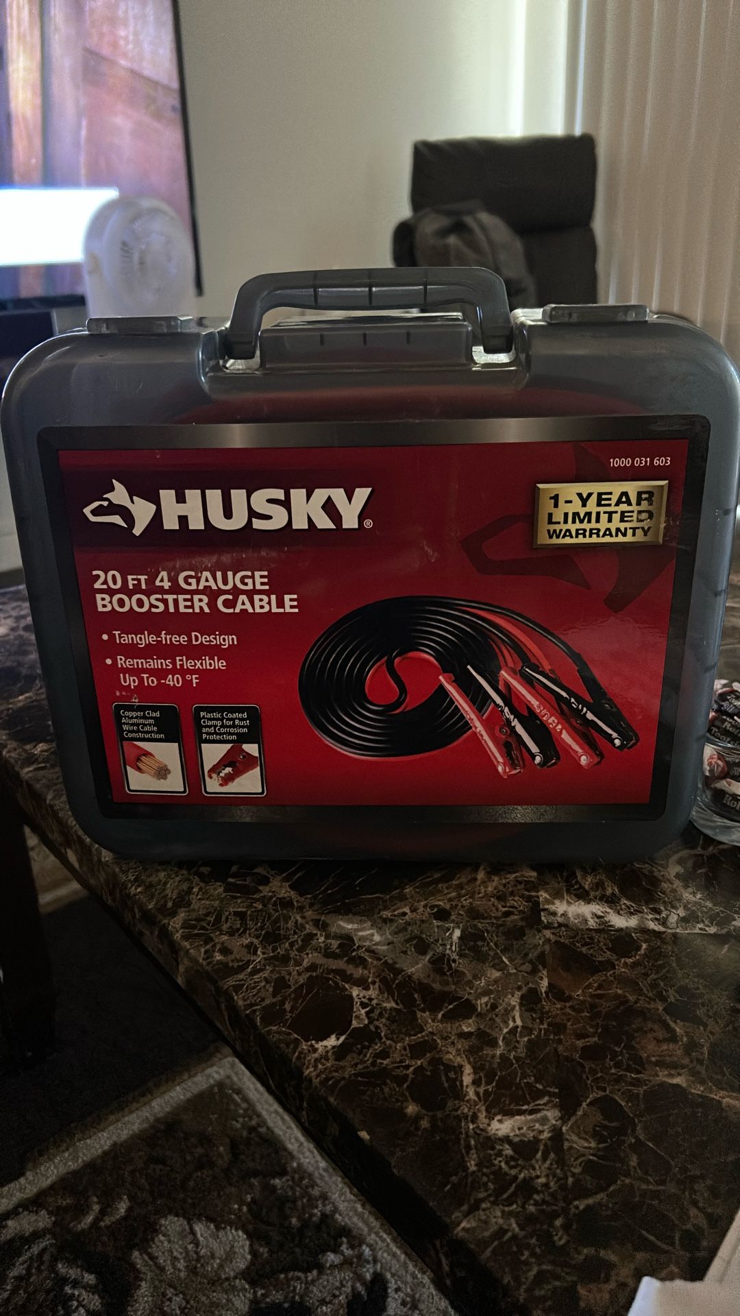 Husky 20ft 4 Gauge Booster Cable