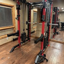 Vesta Fitness PRO SERIES Ultimate Half Rack Functional Trainer w/Smith Machine Bar | 320lb Stack | Gym Equipment | Fitness | Commercial | Squat Rack 