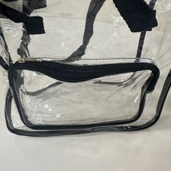 Large Clear Tote With Zipper Top and Side 