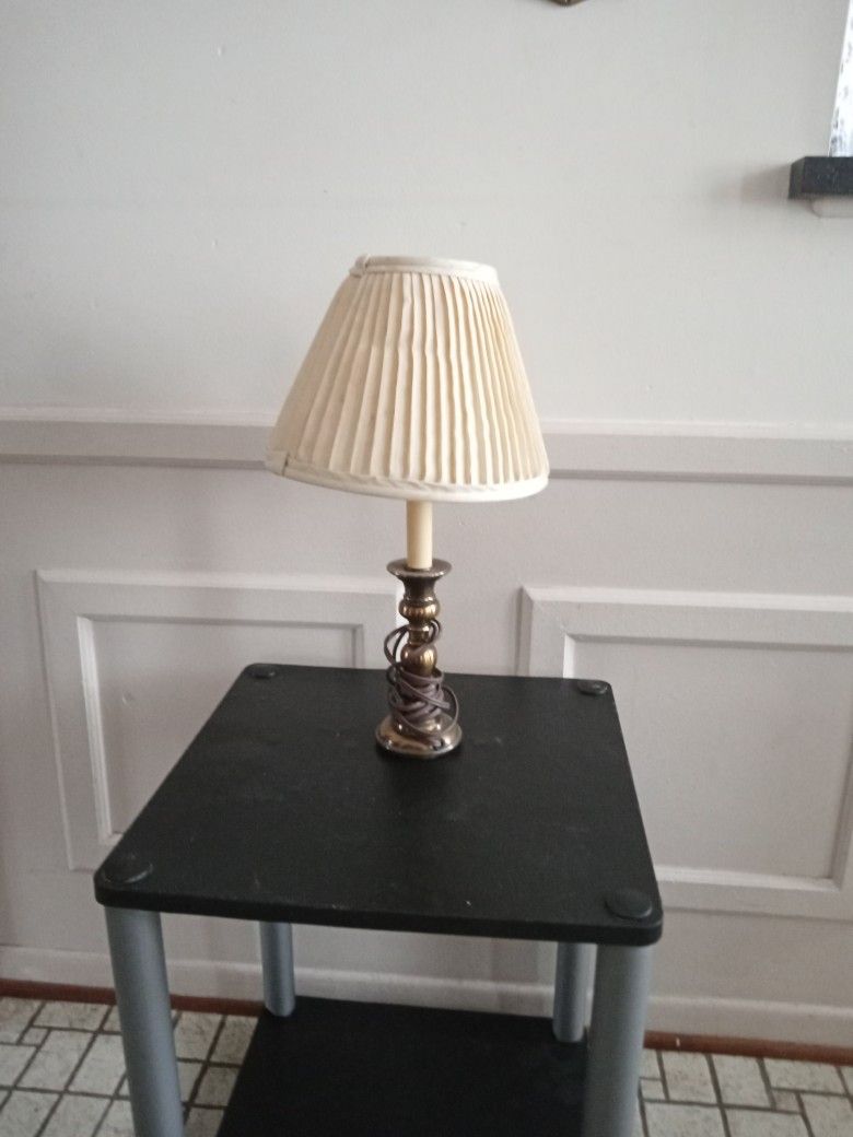 Brass Lamp With Shade/16 Inches Tall 