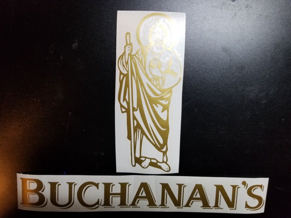 Gold Buchanan's sticker decal