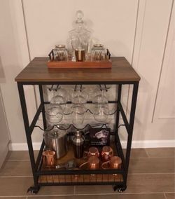 Bar cart with excessorries