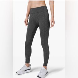 Lululemon Speed Up Leggings 28” Heathered Black Gym Running Size 6