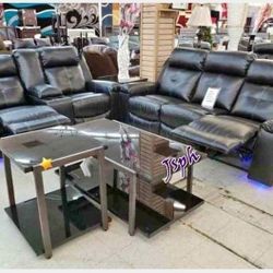Kempten Black Recliner Livingroom Set SAME DAY DELIVERY By ASHLEY 
