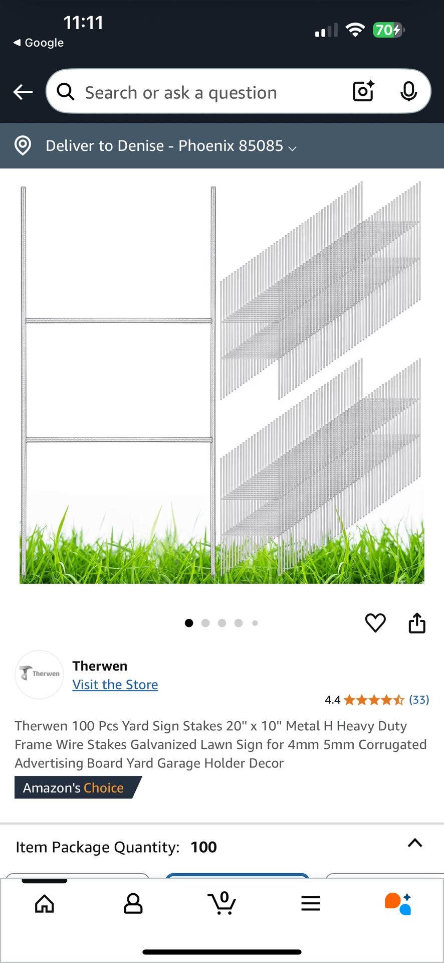 Therwen Yard Sign Stakes X 100 Pc Open House Yard Sale