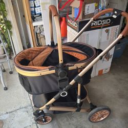 $80 Pet Stroller Premium 3-in-1 Multifunction 4wheels Dog Cat Stroller 66lb Capacity