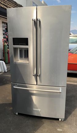 Kitchen Aid 3 Door Stainless Steel Refrigerator With Water and Ice Maker
