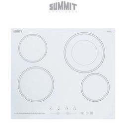 Summit 24 Inch Wide Built-In Electronic Cooktop with Dual Cooking Zone and 2200 Watt Element