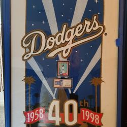 Dodgers Framed Reggie Smith Memorabilia 