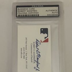 Baseball Robert Manfred Authentic Autograph PSA MLB Commissioner 