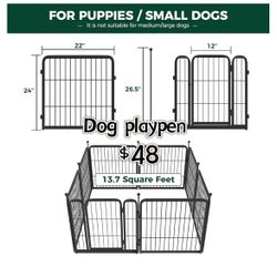 😀 24 inch 8 Panels FXW Rollick Dog Playpen for Yard, RV Camping│Patented