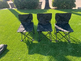 3 Folding Camping Chairs – Matching Set