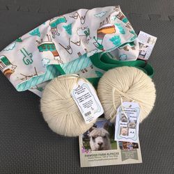 Lot of 2 Firwood Farm Alpacas Yarn plus exclusive Project Tote Bag