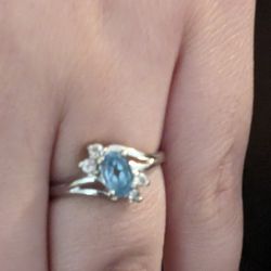 Sterling Silver Size 7 Blue Topaz Ring