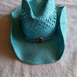 Milani Turquoise 100% Straw Western Cowboy Hat 