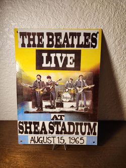 The Beatles 1965 Live at Shea Stadium Replica Metal Sign, 8×12"