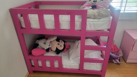 Toddler bunk bed pink