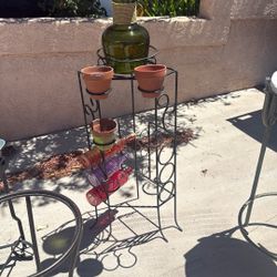 Plant Stands Rod Iron And Wooden Matching Set Also Cute Little Tray On Wheels