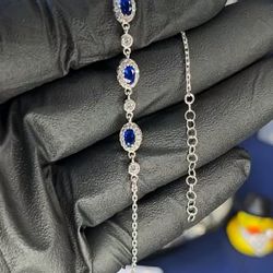 Bracelet Beautiful Sapphire 925 Sterling Silver