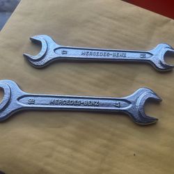 2 --- Mercedes-Benz Open End Wrenches --- 14mm & 17mm --- 17mm & 19mm