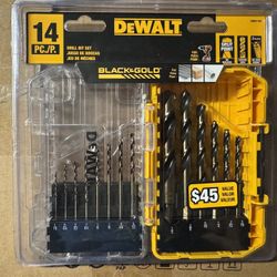PRICE IS FIRM! NEW! DeWalt Black & Gold Drill Bit Set 14 Pieces