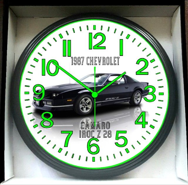 Clock 1997 Chevrolet Chevy Camaro IROC Z28 Glow In The Dark Wall Clock New!