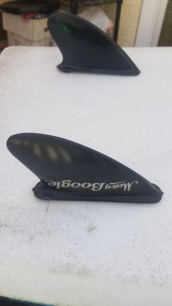 1980's PAIR\SET  of Morey Boogie Board "Skegs" (Two) Fins Old Rare Vintage (AND FREE 140 BOARD TOO!)