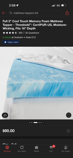 Mattress topper memory foam