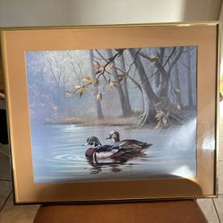 Antique Duck Photo Gold Frame 