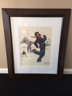Norman Rockwell print 2’ x20” with wood frame.