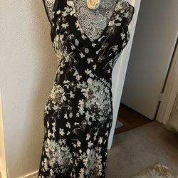 Banana Republic Black Floral Dress