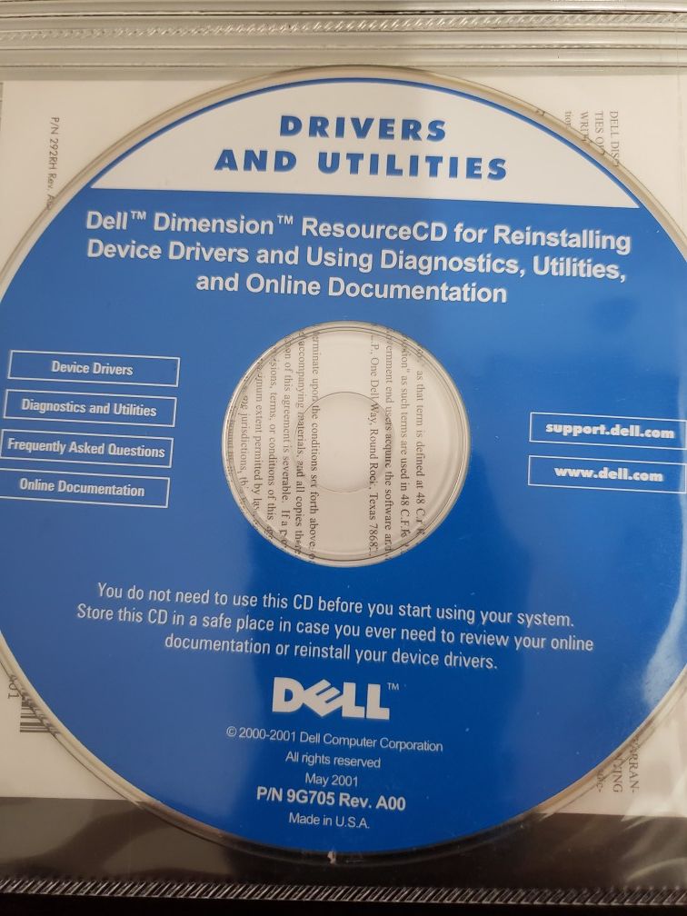 Dell Dimension Resource CD Drivers Utilities Diagnostics Resource CD